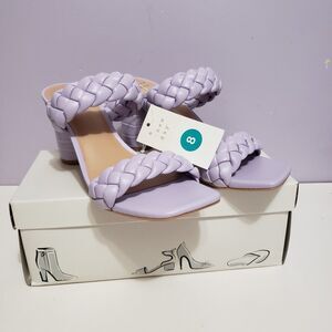 A New Day NWT Lilac /Purple  Women's Braided Slip On Heels Shoes Sz 8